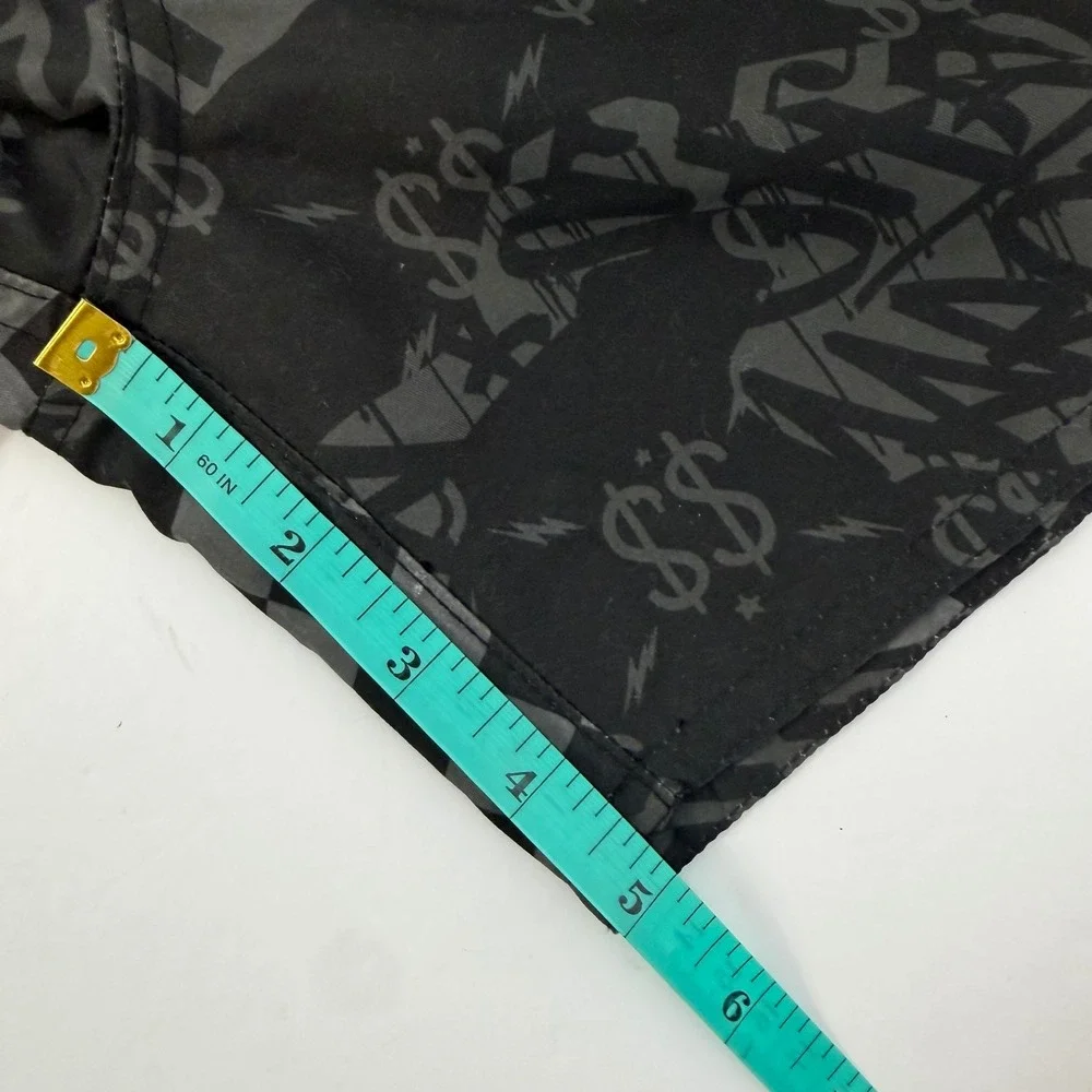Sprayground Swim Shorts Mens Small Black Gray Checkered Graffiti Limited Edition